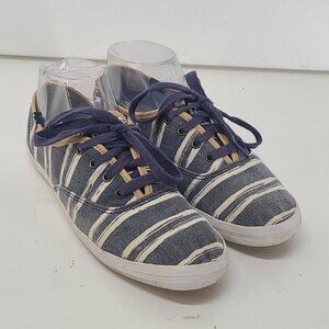 Keds Women's  Washed Beach Stripe Nave Casual Canvas Sneakers Striped Size 6.5